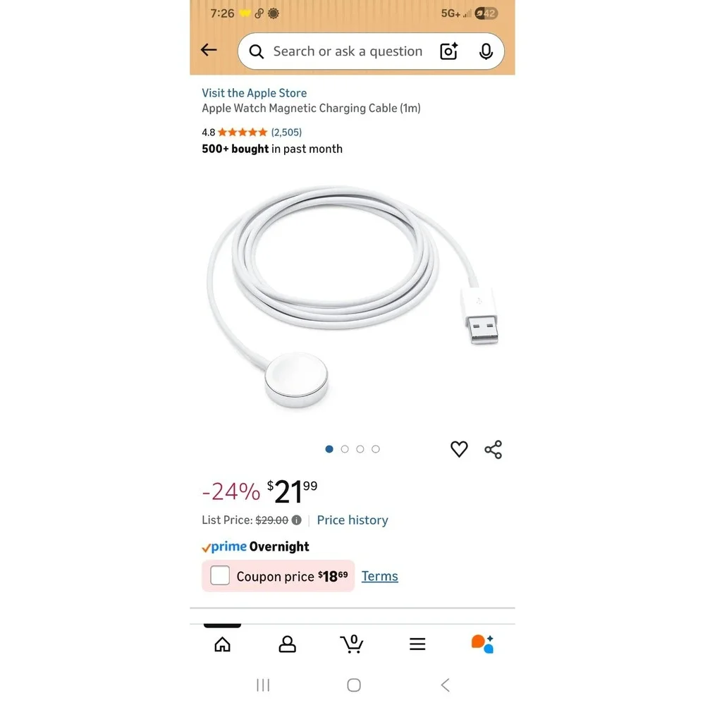 Magnetic Charging Cable to USB-C Cable for‎ Apple Watch